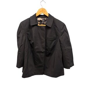 Talbots Women's Size 14 Black Blazer Jacket Three Quarter Sleeve Career Work NWT